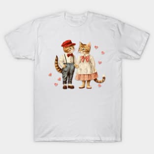 Whisker Kisses: Cats in Love Print T-Shirt